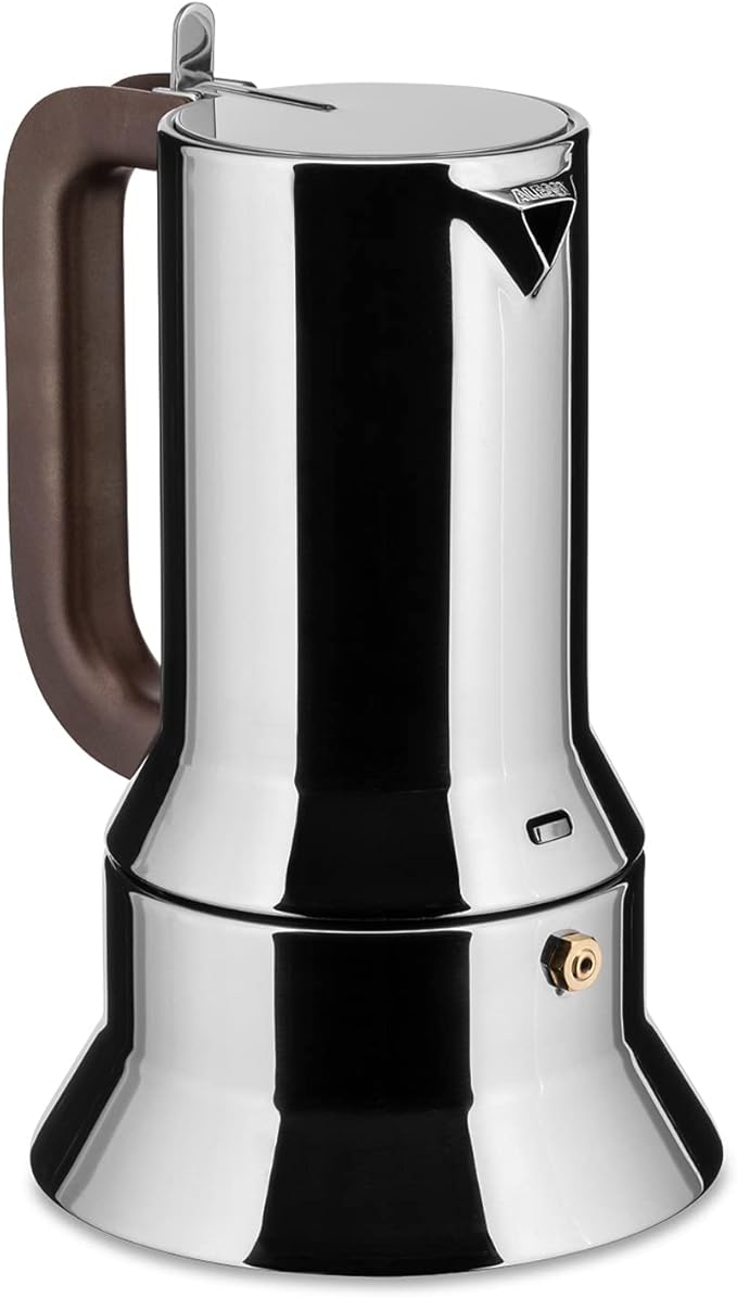 Alessi 9090/6 - Design Stovetop Espresso Coffee Maker, 18/10 Stainless Steel, Mirror Polished, 6 cups