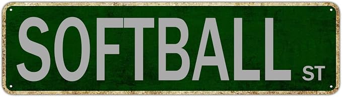 Softball Street Sign Vintage Road Poster Home Decoration Retro Avenue Tin Sign Room Decoration Wall Art Outdoor Decoration Decorative Plaque 6 X 16 Inch by Unknown