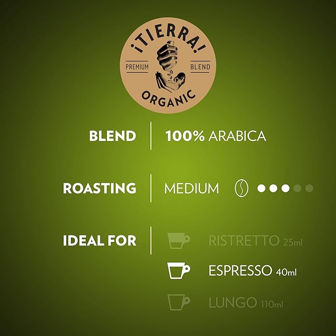 Lavazza ¡Tierra! for Planet Aluminum Capsules Compatible with Nespresso* Original Machines, Medium Espresso Roast, 100% Arabica (60 Capsules), (Pack of 2)