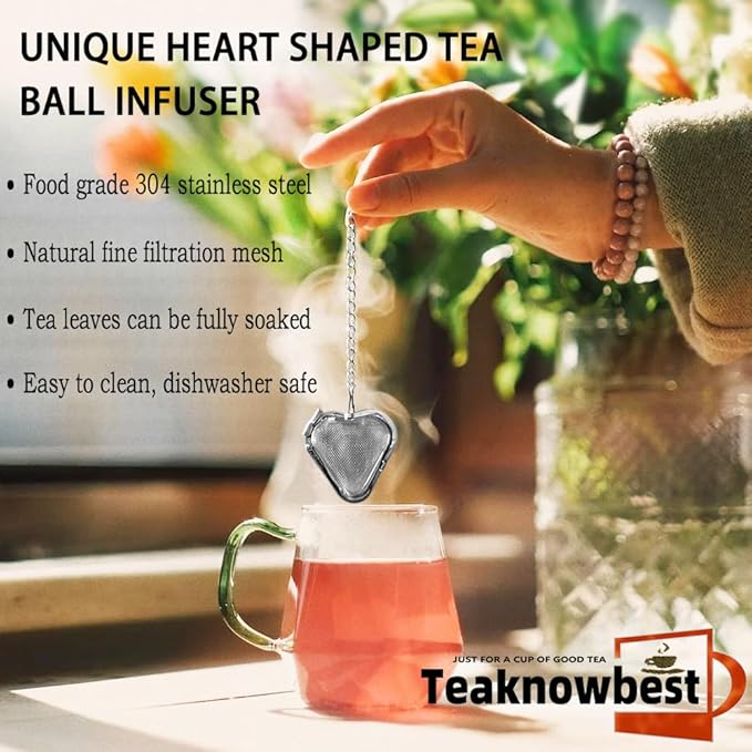 Tea infusers, loose tea strainer, Heart shaped tea ball + cute animal pendant, reusable tea steeper makes afternoon tea meaningful (2, panda)