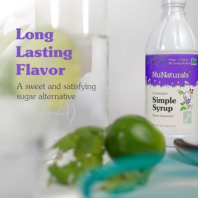 NuNaturals Stevia Simple Syrup, Sugar-Free Sweetener, Plant-Based Sugar Substitute, Zero Calorie, 16 oz - Image 6