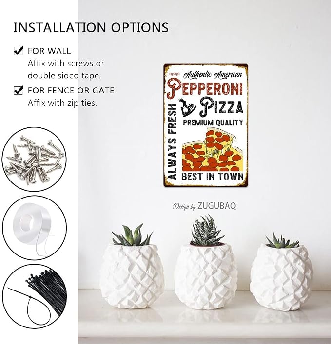 Pizza Tin Signs Vintage Metal Sign Funny Food Art Printing Poster Wall Decor for Home Kitchen Bar Restaurant Cafe Pub Indoor Outdoor 12x8 Inch Hanging Plaque - Image 5