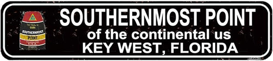 Southernmost Point Key West Florida Sign - Vintage Metal Wall Art - 16x4 Inch Beach Decor for Home, Bar or Coastal Cottage by cohuodec