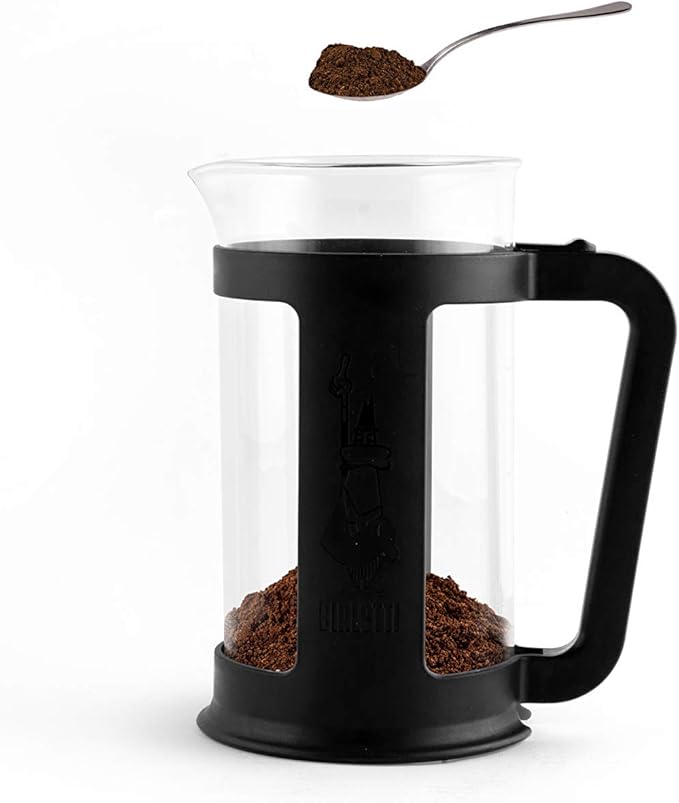 Bialetti Coffee Press Smart, French Press for coffee or tea, borosilicate glass container, dishwasher safe, 1 L - 34 Oz (8-cup), Black