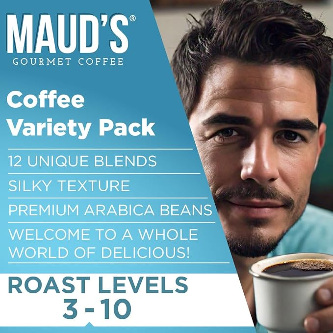 Maud's Family Pack Coffee Pods Variety Pack, 136 ct, 12 Assorted Flavors, Medium Roast Single Serve Pods – 100% Arabica Coffee, Compatible with Keurig K Cups Maker - Image 3