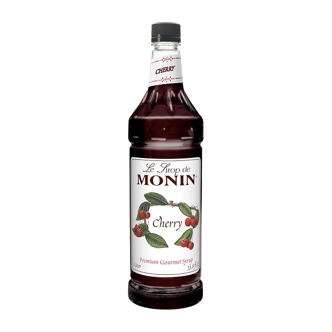 Monin Flavored Syrup, Cherry, 33.8-Ounce Plastic Bottle (1 liter) by Monin