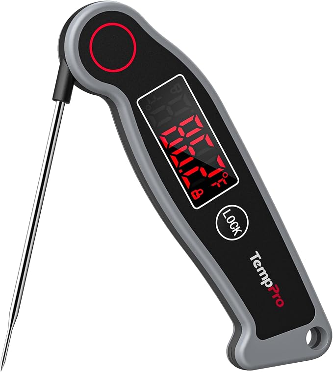 ThermoPro TP19 Waterproof Digital Meat Thermometer for Grilling with Ambidextrous Backlit & Thermocouple Instant Read Kitchen Cooking Food Thermometer for Candy Water Oil BBQ Grill Smoker