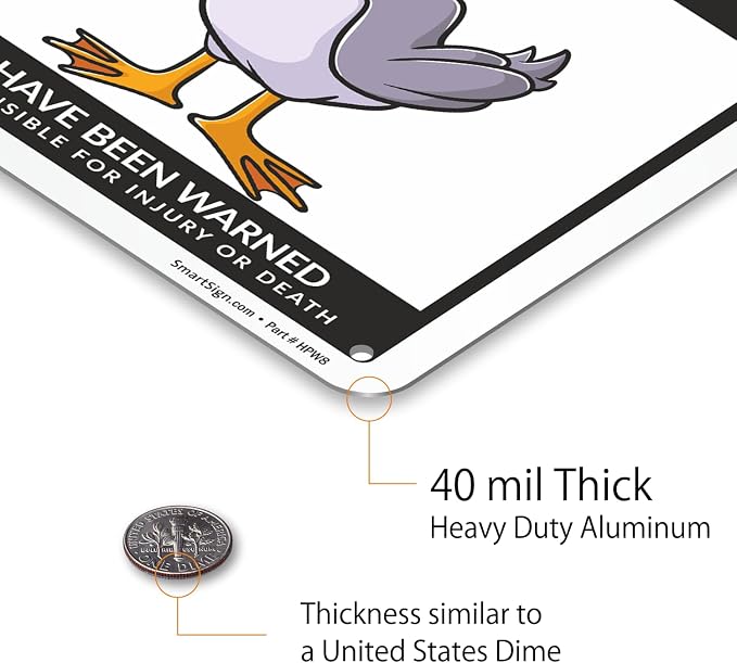 SmartSign Funny Beware Of Ducks Warning Sign - 10"x7", 40 mil Laminated Rust-free Aluminum - Metal Signs for Wall Decor, Outdoors, Patio, Gifts, Cafe - Ducks Theme, Made in USA - Image 5