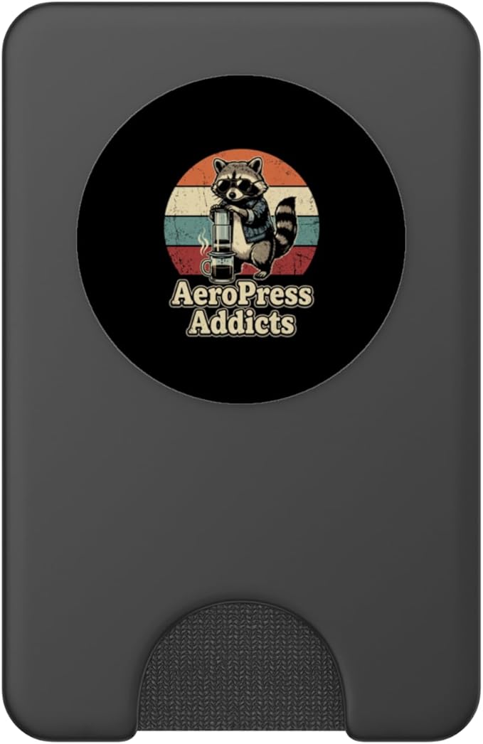 Retro Raccoon Coffee Lover Shirts AeroPress Addicts PopSockets PopWallet for MagSafe