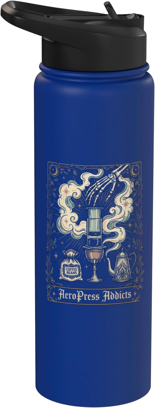 Gothic AeroPress Coffee Shirts Mystical Coffee Brewing Scene Stainless Steel Insulated Water Bottle