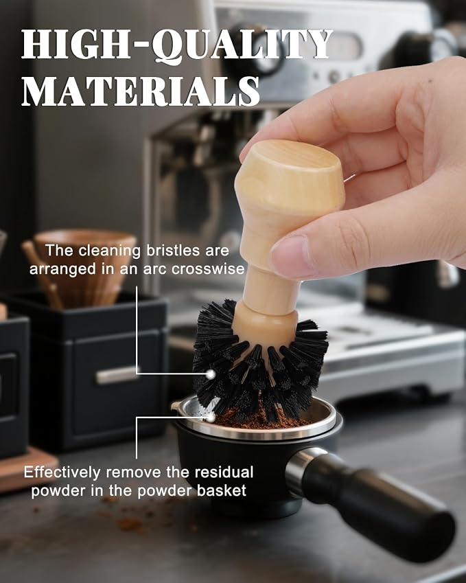 3 Pcs Portafilter Espresso Kit – Ebony Bristle Coffee Brush, Coffee Grinder Brush & Air Blower – Espresso Tool Kit for Machine, Grinder, Countertop - Image 5