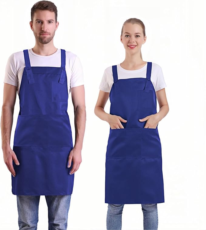 BIGHAS H Back Style Apron with Pocket for Women, Men Adjustable Large Size Comfortable, Kitchen, Home, Cooking 12 Colors by BIGHAS