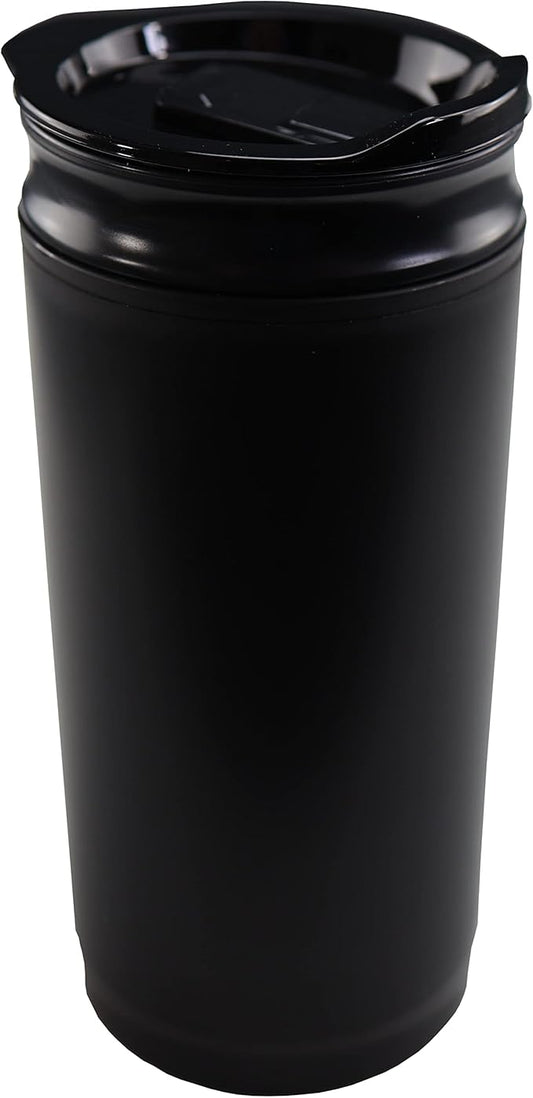 Iconikal Insulated Coffee Tumbler with Built-In French Press - 16 oz Black On-the-Go Coffee Maker - Brewer and Insulated Travel Mug with Closable Sip Lid