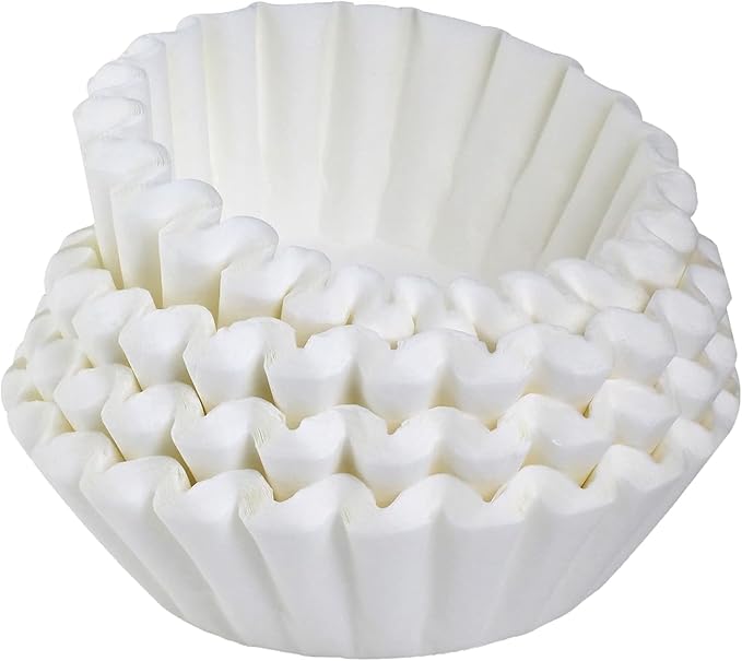 Tupkee Coffee Filters 4-6 Cups - 200 Count, Junior Basket Style, White Paper, Chlorine Free 5 Cup Coffee Filter, Made in the USA