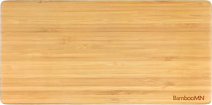 BambooMN Organic Bamboo Serving Tray, Vanity, Tea Serving, Appetizers, Snacks, Charcuterie Board - Rounded Edges, 11"x5.5"x0.6" - 1 Tray