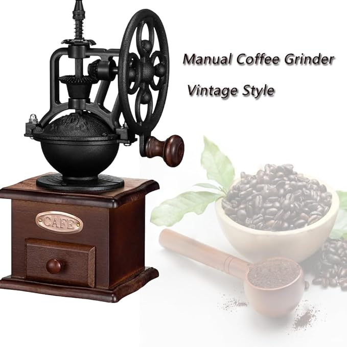 Manual Coffee Grinder Bean Grinders For Home Use Vintage Wooden Coffee Decor Retro Coffee Maker Hand Grinder Coffee Mill (Ferris wheel)