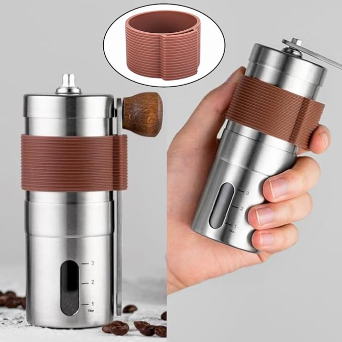 Manual Coffee Grinder Burr Hand Crank Holder Hanging Clip Storage Organizer Sleeve Case Silicone Cover for Portable Stainless Steel Coffee Bean Cranked Grinders Mill Machine