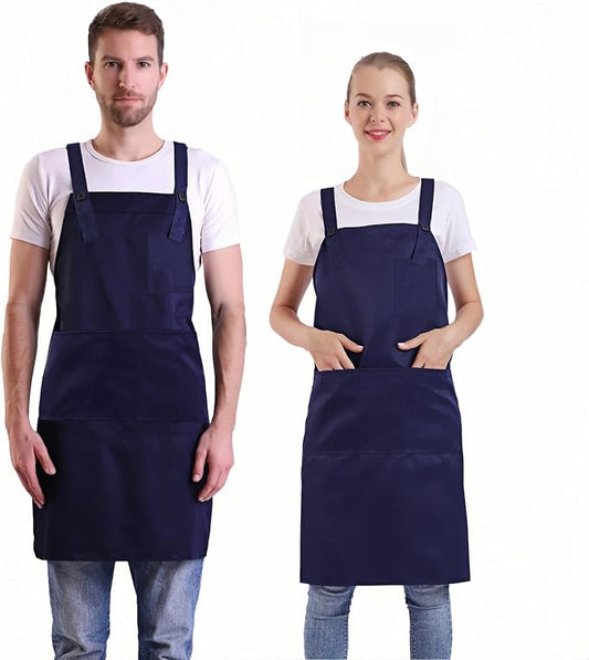 BIGHAS H Back Style Apron with Pocket for Women, Men Adjustable Large Size Comfortable, Kitchen, Home, Cooking 12 Colors by BIGHAS