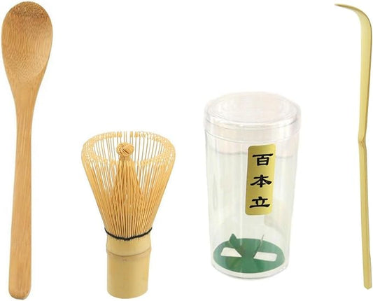 JapanBargain, Matcha Whisk Set, Japanese Bamboo Chasen, Chashaku Tea Scoop and Spoon Set, Traditional Green Tea Ceremony Tools for Authentic Matcha Preparation
