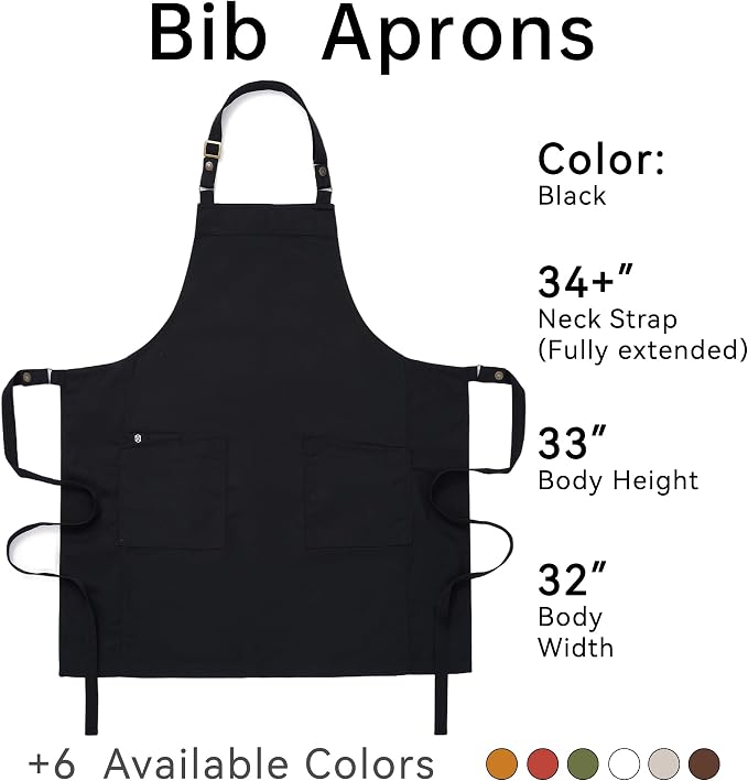 Chef Men Canvas Waterproof Apron Pocket 4251GB | Polyester Cotton Canvas Apron for BBQ Grilling Kitchen Cooking, Adjustable Neck, Durable & Comfortable - Image 6