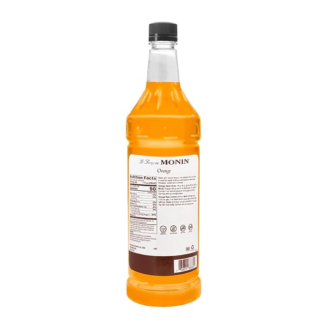 Monin - Orange Flavored Syrup, Plastic Bottle (1 liter) - Image 2