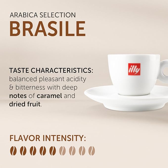 illy Coffee iperEspresso Capsules - Single-Serve Coffee Capsules & Pods - Single Origin Coffee Pods – Brasile Roast with Notes of Caramel - For iperEspresso Capsule Machines – 18 Count