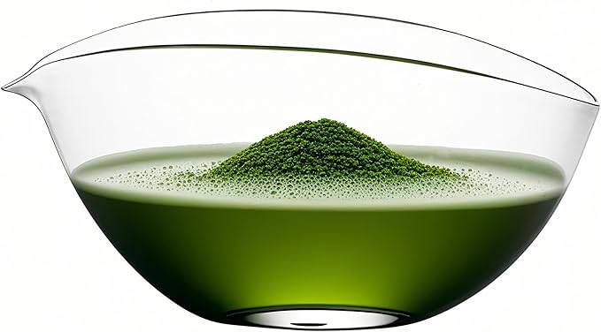 Matcha Bowl with Spout, Lead-Free Glass Tea Bowl with Pour Spout 7 Oz, Japanese Style Chawan, Matcha Ceremony Accessories
