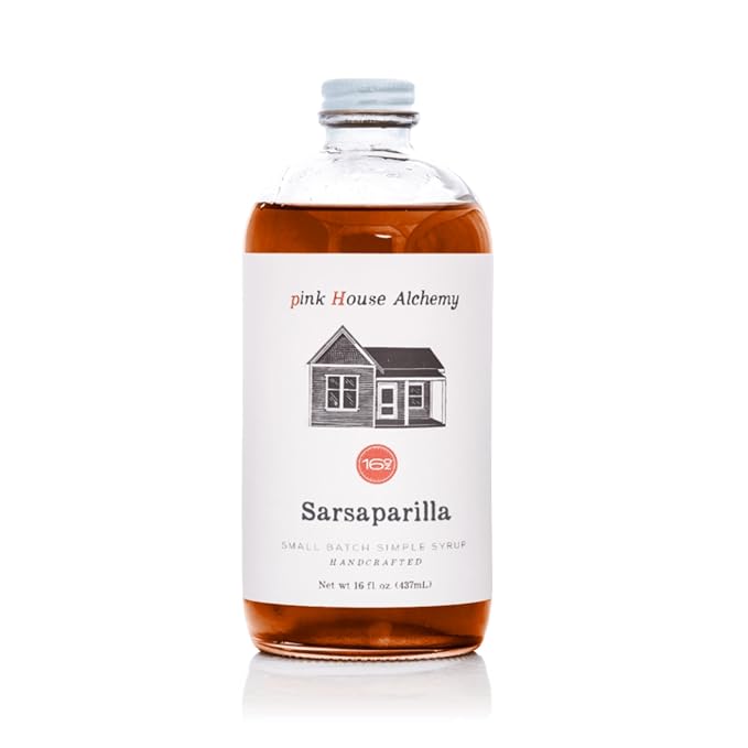 Pink House Alchemy Sarsaparilla Simple Syrup – 16oz Bottle – Handcrafted All-Natural Mixer for Coffee, Cocktails, Soda, Lemonade, Tea & Baking – Small Batch (SAR 1) by PinkHouseAlchemy