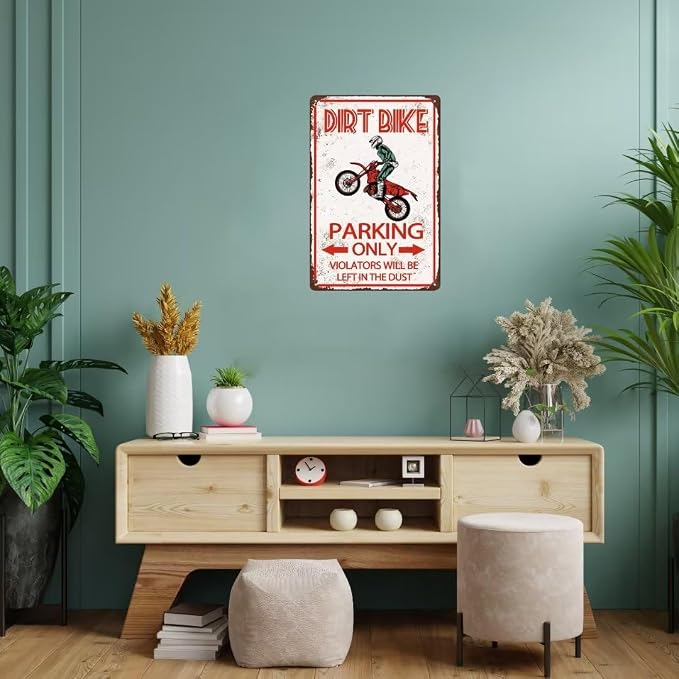 Dirt Bike Accessories For Boys Room Decor Tin Metal Signs - Motorcross Gifts For Men Dirt Bike Birthday Party Supplies Decorations Dirtbike Stuff For Bedroom Garage Bar Yard Fence Wall Decor 12x8 Inch - Image 6