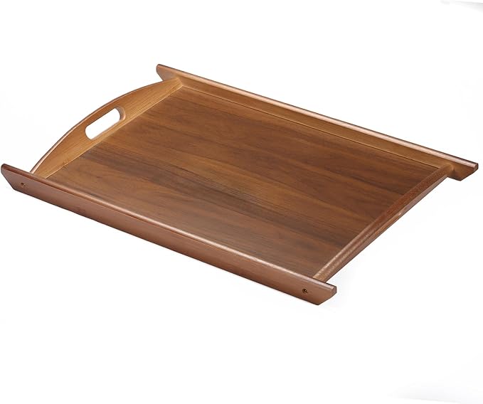 Wood Serving Tray, Wooden Tray with Handles, 20.47 inch Square Decorative Serving Trays Platters for Home, Party, Coffee Table,Dining Table & Countertop