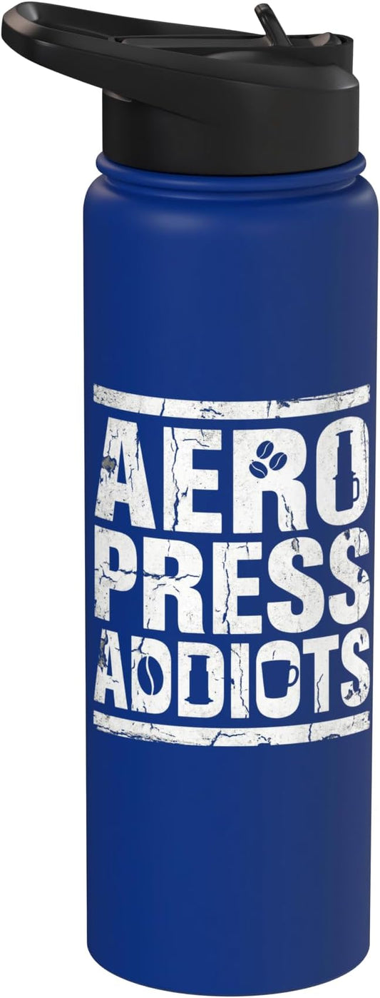 Bold AeroPress Coffee Addict Shirts AeroPress Addicts Stainless Steel Insulated Water Bottle