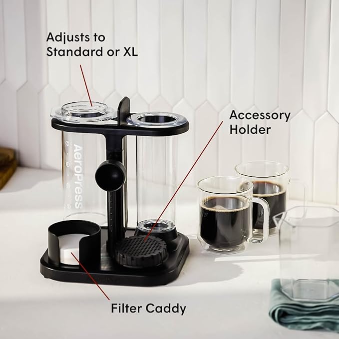 AeroPress Organizer Stand, Durable Coffee Bar Station and Compact Storage Solution Fits Every AeroPress Manual Coffee Maker (Except Premium and Go)