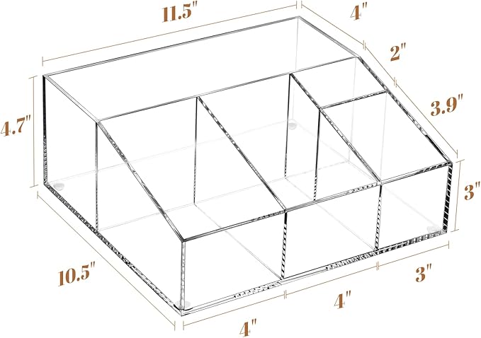 BEYGORM Acrylic Coffee Bar Station Organizer for Countertop,Office Breakroom Clear Snack Tea Storage Accessories Holder for Kcup Pod Condiment Cup Sugar Creamer Syrup, Coffee Gift for Coffee Lovers