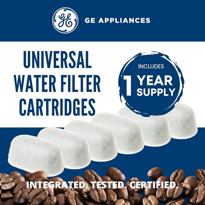 GE Appliances Replacement Carbon Coffee Filter Cartridges, 6-Pack, UNIV1CFLTR6PK, Genuine OEM Accessory for GE Appliances Coffee Makers
