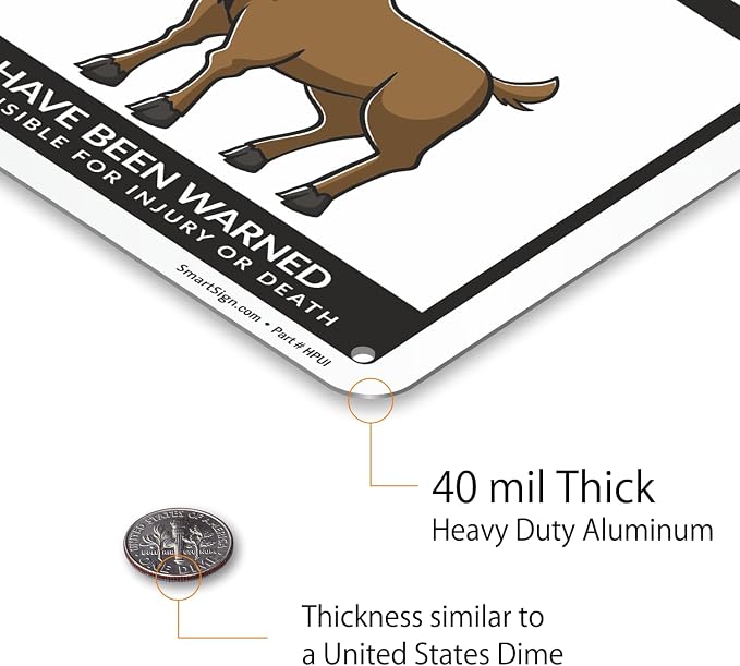 SmartSign Funny Beware Of Moose Warning Sign - 10"x7", 40 mil Laminated Rust-free Aluminum - Metal Signs for Wall Decor, Outdoors, Patio, Gifts, Cafe - Moose Theme, Made in USA - Image 5