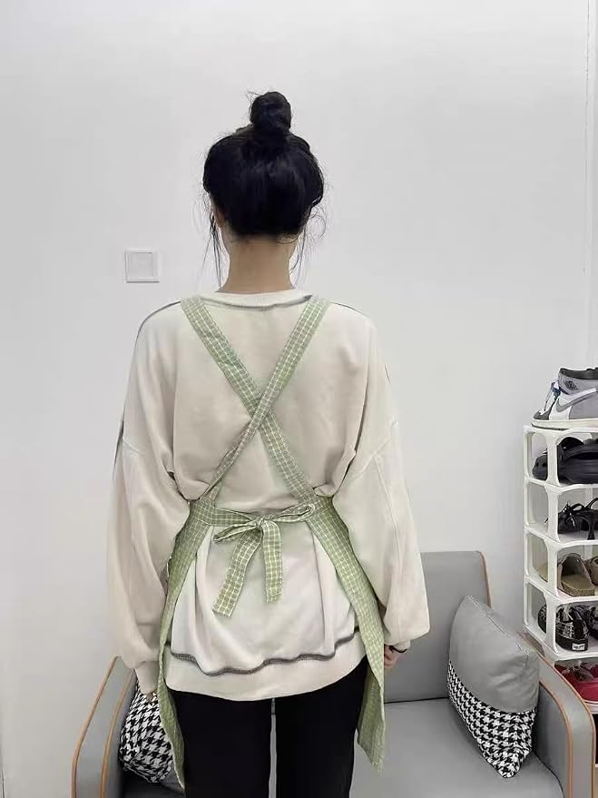 Small Cooking Apron with Pocket, Pinafore Apron Dress for Women, Kitchen Apron Gift for Women, Weight within 140lb - Image 4