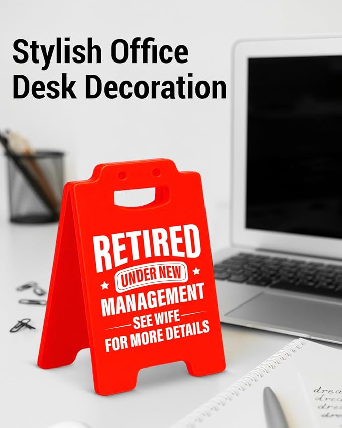 Retirement Gifts for Men - Funny Retirement Home Desk Sign Cubicle Decor - Retired Gifts for Coworkers Friends Teacher Nurses Boss Coworker Husband Dad - Cool Party Idea Decorations - Image 3
