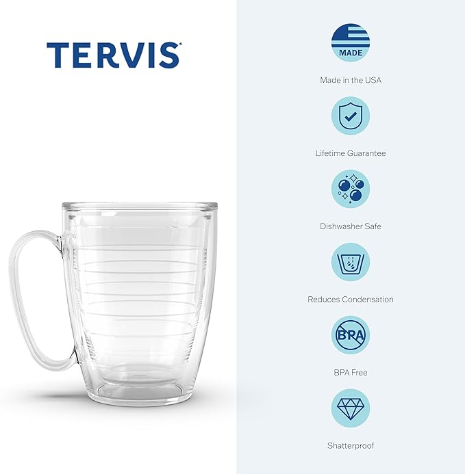 Tervis Bradley University Braves B Tumbler with Emblem and Red Lid 16oz Mug, Clear