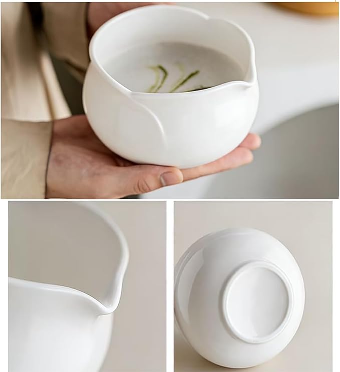 5Pcs Matcha Set Bowl and Whisk, White Ceramic Matcha Set Kit, Complete Matcha Making Kit Gift for Ceremony Matcha Tea Lover