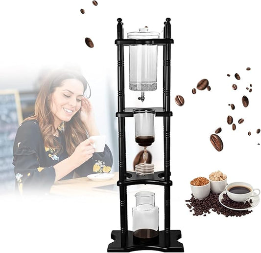 Cold Brew Coffee Tower, 67.63 Oz Ice Cold Brew Dripper Adjustable Drip Cold Brew Coffee Maker about 25 Cups for Bars, Clubs, Parties 28 x 24.5 x 115 Cm/ 11.02 x 9.65 x 45.28 Inch