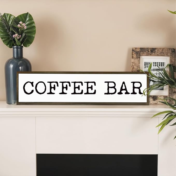 Coffee Bar Signs Decor, Decorative Wooden Box Sign, Wall Decor Art, Farmhouse Coffees Sign for Home, Kitchen, Cafe, Coffee Bar Decors, Rustic Hanging Signs and Plaque 17.8x4x1.2 inches - Image 5