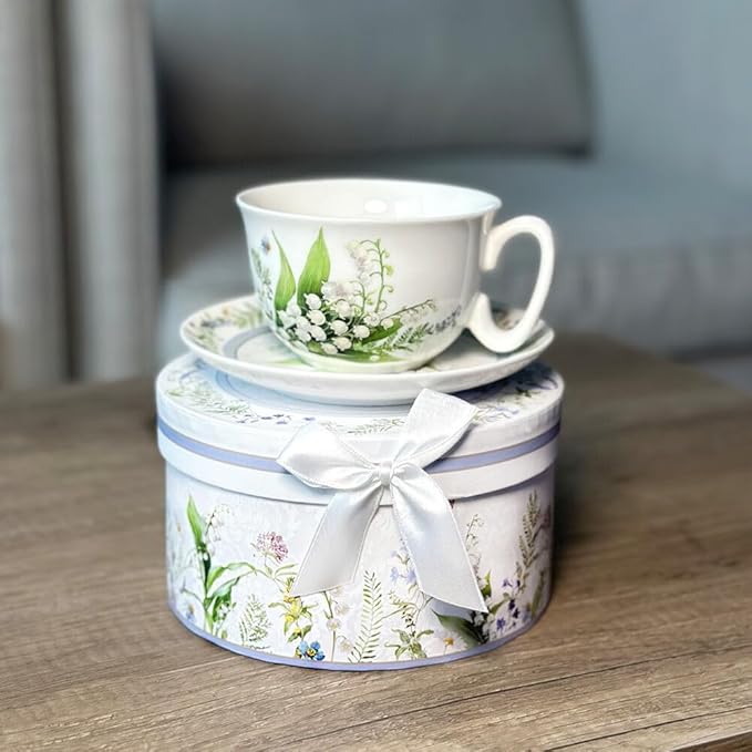 STP GOODS Bone China Tea/Coffee Cup and Saucer in Gift Box Tea Cup and Saucer Set of One