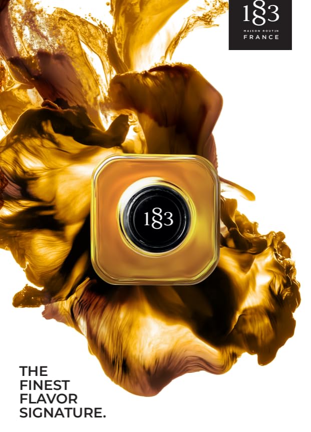 1883 Smoked Vanilla Syrup for Coffee, Cocktails & Desserts – Premium Flavoring Syrup, Made in France, 1 Liter Plastic Bottle