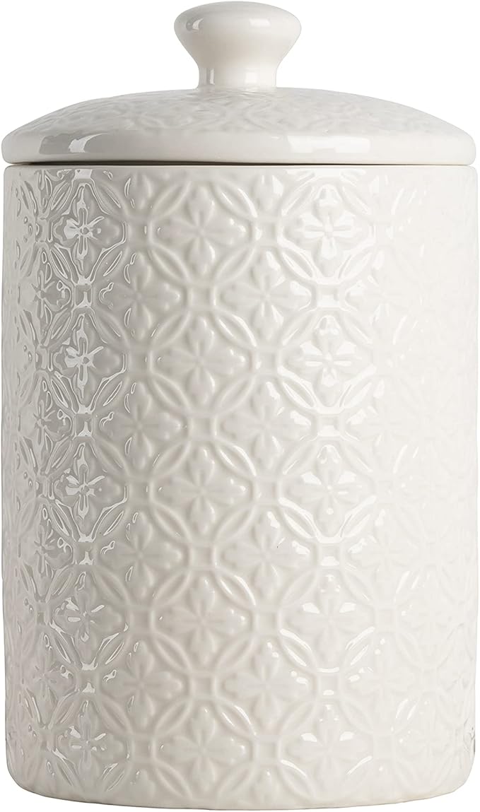 10 Strawberry Street CAN-HMPTN-WHT Kitchen Canister Set, 3 Piece, Hampton White
