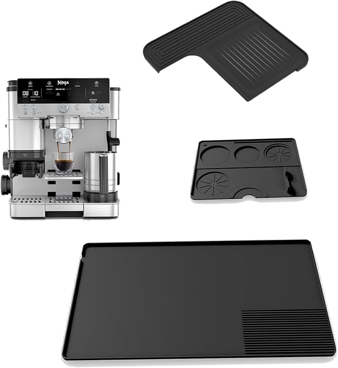 Silicone Pads for Ninja Luxe ES601 and ES701 Coffee Machines: 3-in-1 Top Pad + Coffee Bar Pad + Espresso Tamper Pad — Food-Grade Silicone Material Ninja Luxe Cafe Accessories by Unknown