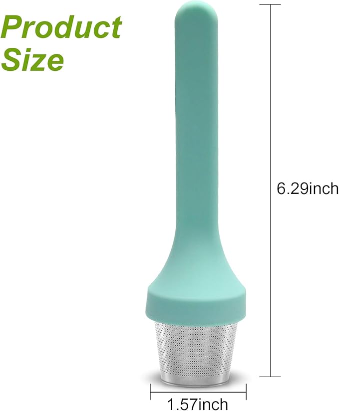 Fenshine Tea Infuser, Extra Fine Mesh Tea Cup Filter Silicone Handle Stainless Steel Tea Strainer Loose Tea Steeper for Loose Leaf Tea or Herbal Tea
