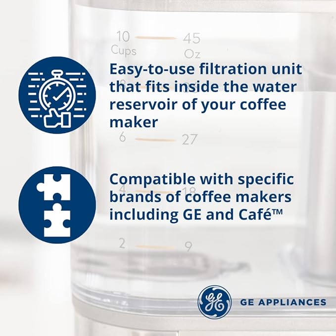 GE Appliances Replacement Carbon Coffee Filter Cartridges, 6-Pack, UNIV1CFLTR6PK, Genuine OEM Accessory for GE Appliances Coffee Makers