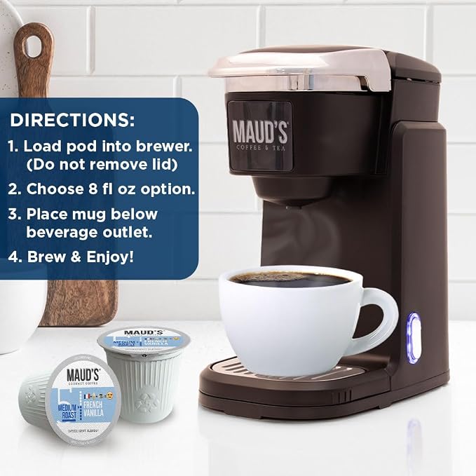 Maud's French Vanilla Coffee Pods, 100 ct, Medium Roast Coffee in Single Serve Pods – 100% Arabica Coffee, Compatible with Keurig K Cups Maker - Image 5