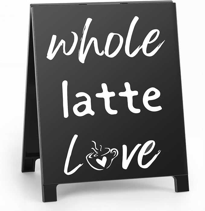 A Whole Latte Love Desk Decor Sign Retro Coffees Shop Table Display for Coffee Station Home Office Kitchen Bar Cafe Counter Bookshelf Christmas Gift for Coffees Lovers Barista Friends