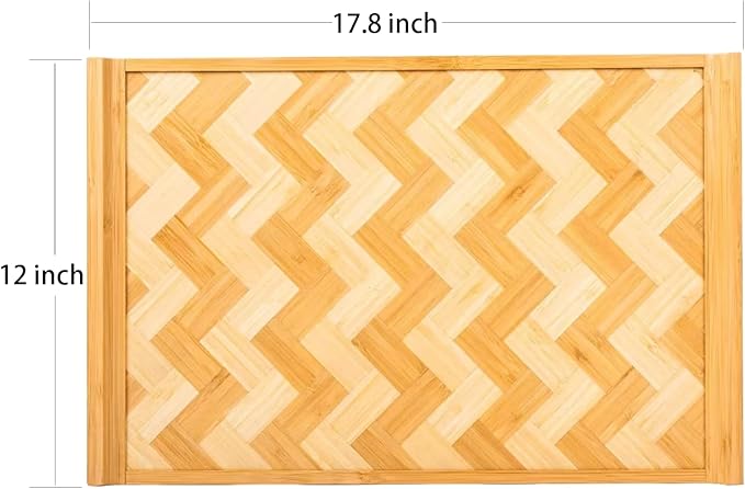 Large(18''H x 12''W) Bamboo Serving Tray are Hand-Woven - Perfect for Coffee, Eating or Party - Sturdy Serving Tray